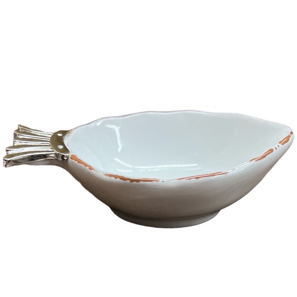 Mud Pie Sea Shell Line Terracotta FIGURAL FISH Dessert Dish Bowl w/Silver Tail - Picture 2 of 6